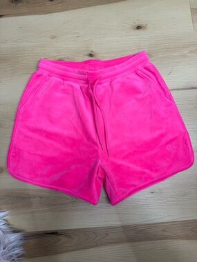 Paris Hilton Neon Pink Velour Sport Shorts